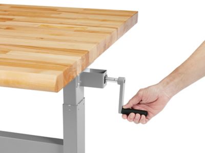 まっつんページ Manual Adjustable Height Workbench - Mobile, 72 x 30