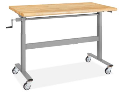 Manual Adjustable Height Workbench - Mobile, 60 x 30
