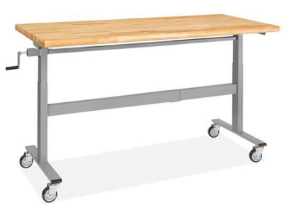 Manual Adjustable Height Workbench - Mobile, 72 x 30