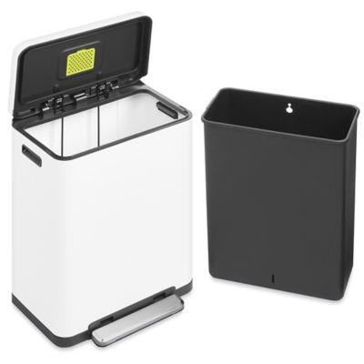 Uline Step-On Trash Can - White