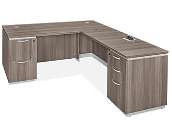 Downtown Executive L-Desk - 66 x 78", Gray, Right-Hand H-11248GR-R