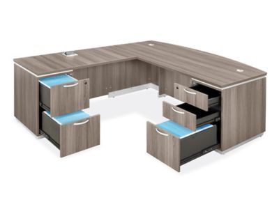 Downtown Executive L-Desk with Bow Front - 72 x 84