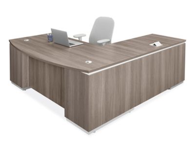 Downtown Executive L-Desk with Bow Front - 72 x 84