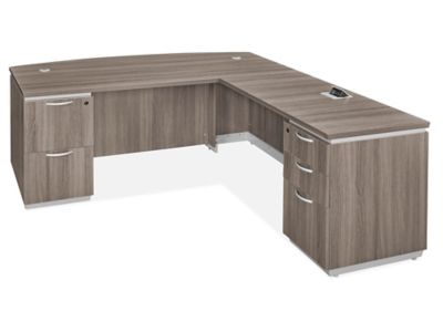 Downtown Executive L-Desk w/ Bow Front - 72 x 84