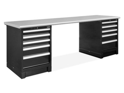 Modular Drawer 2-Pedestal Workbench - 96 x 30", Laminate Top H-11259-LAM