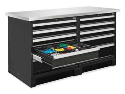 Modular Drawer 2-Pedestal Island Workbench - 60 x 30