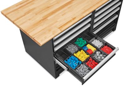 Modular Drawer 2-Pedestal Island Workbench - 72 x 30