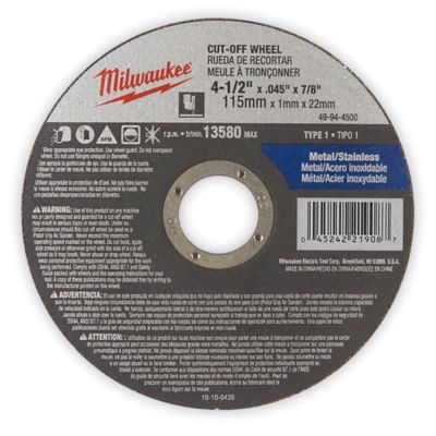 Milwaukee<sup><small>MD</small></sup> – Meules à tronçonner