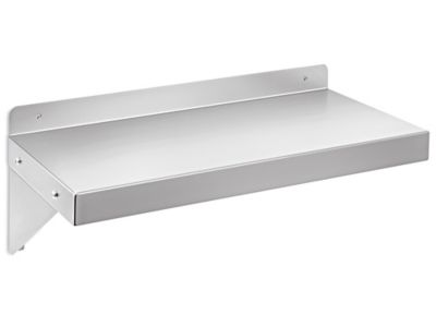 Solid Stainless Steel Wall-Mount Shelving - 24 x 12 x 10