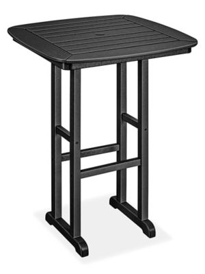 Polywood&reg; Bar Height Patio Table - Square, Black H-11337BL