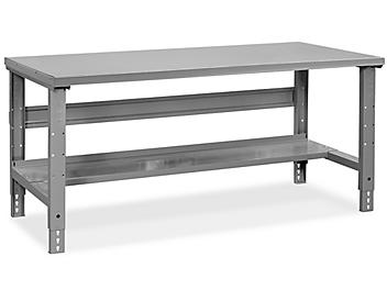 H-1135-STEEL – Table d'emballage industrielle – 60 x 30 po, surface en acier