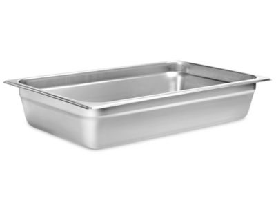 Stainless Steel Steam Table Pans - Full Size, 4” Deep H-11412 - Uline