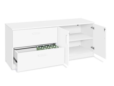 Designer Storage Credenza - Lateral File and Cabinet, White H