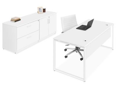 Designer Storage Credenza - Lateral File and Cabinet, White H
