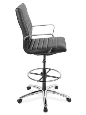 Leather Fashion Stool - Black H-11688BL - ULINE