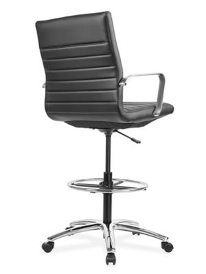 Leather Fashion Stool - Black H-11688BL - ULINE