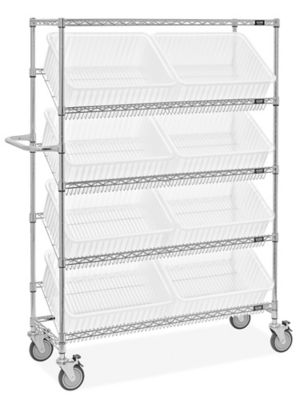 Wire Picking Cart - 20 x 15 x 8" Clear Bins H-11753C