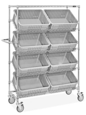 Wire Picking Cart - 20 x 15 x 8" Gray Bins H-11753GR