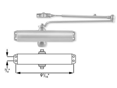 Norton® Door Closer - Light Duty, Hold Open, Silver H-11971SIL - ULINE
