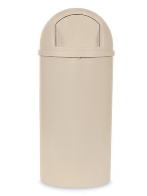 Rubbermaid® Marshal® Domed Trash Can - 25 Gallon, Beige - 1pk