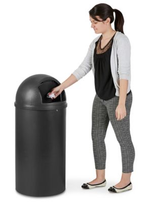 Rubbermaid Commercial RUB145CBL Domed Trash Can, 25 gal, 42X18, Blac