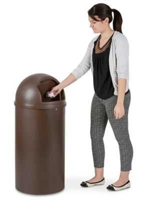 Rubbermaid® Marshal® Domed Trash Can - 25 Gallon, Beige - 1pk