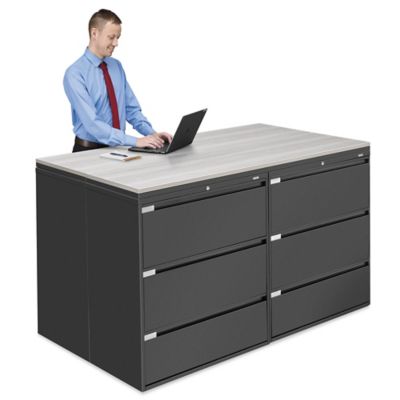 Industrial Storage Credenza - 6 Drawer, Gray Top H-12028 - ULINE
