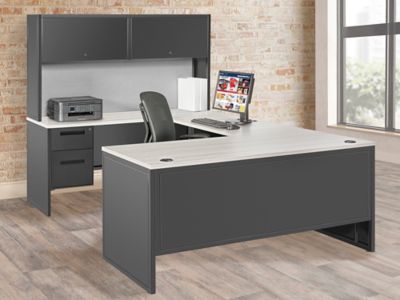 Industrial Office U-Desk with Hutch - 66 x 102