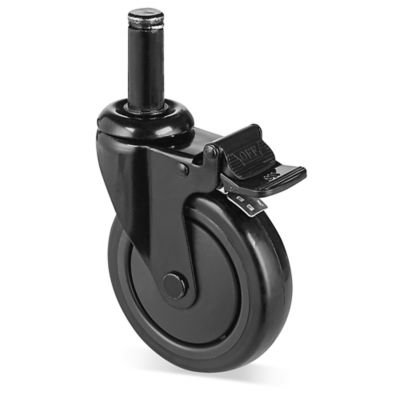 Polyurethane Casters for Wire Shelving Units - Set of 4, Black