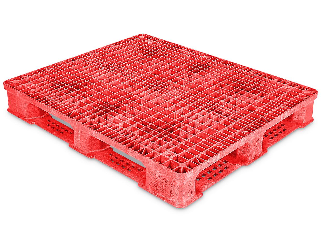 Rackable Plastic Pallet - 48 x 40, Red H-1212R - Uline