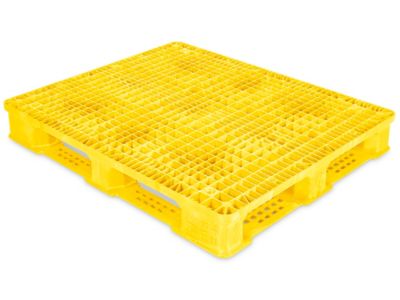 Rackable Plastic Pallet - 48 x 40, Yellow - ULINE - H-1212Y
