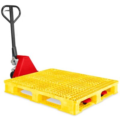 PLASTIC PALLETS & SKIDS, Yellow, Uniformed supported weight Cap. (lbs.)  Floor (Static) / Floor (Dynamic) / Unsupported Pallet Rack: 6600 / 2200 /  0