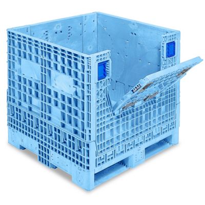 Collapsible Bulk Container - 32 x 30 x 34", 2,000 lb Capacity, Blue H-1213BLU