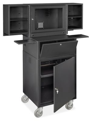 Mobile Computer Cabinet - Deluxe, 23 x 25-50 x 62" H-12185