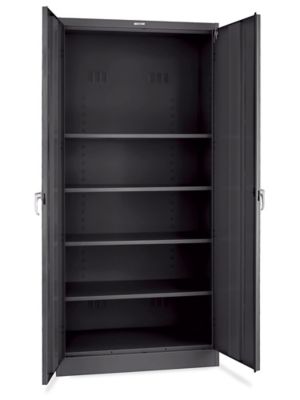 Realspace Steel Storage Cabinet 3 Shelves 42 H x 36 W x 18 D Black - Office  Depot