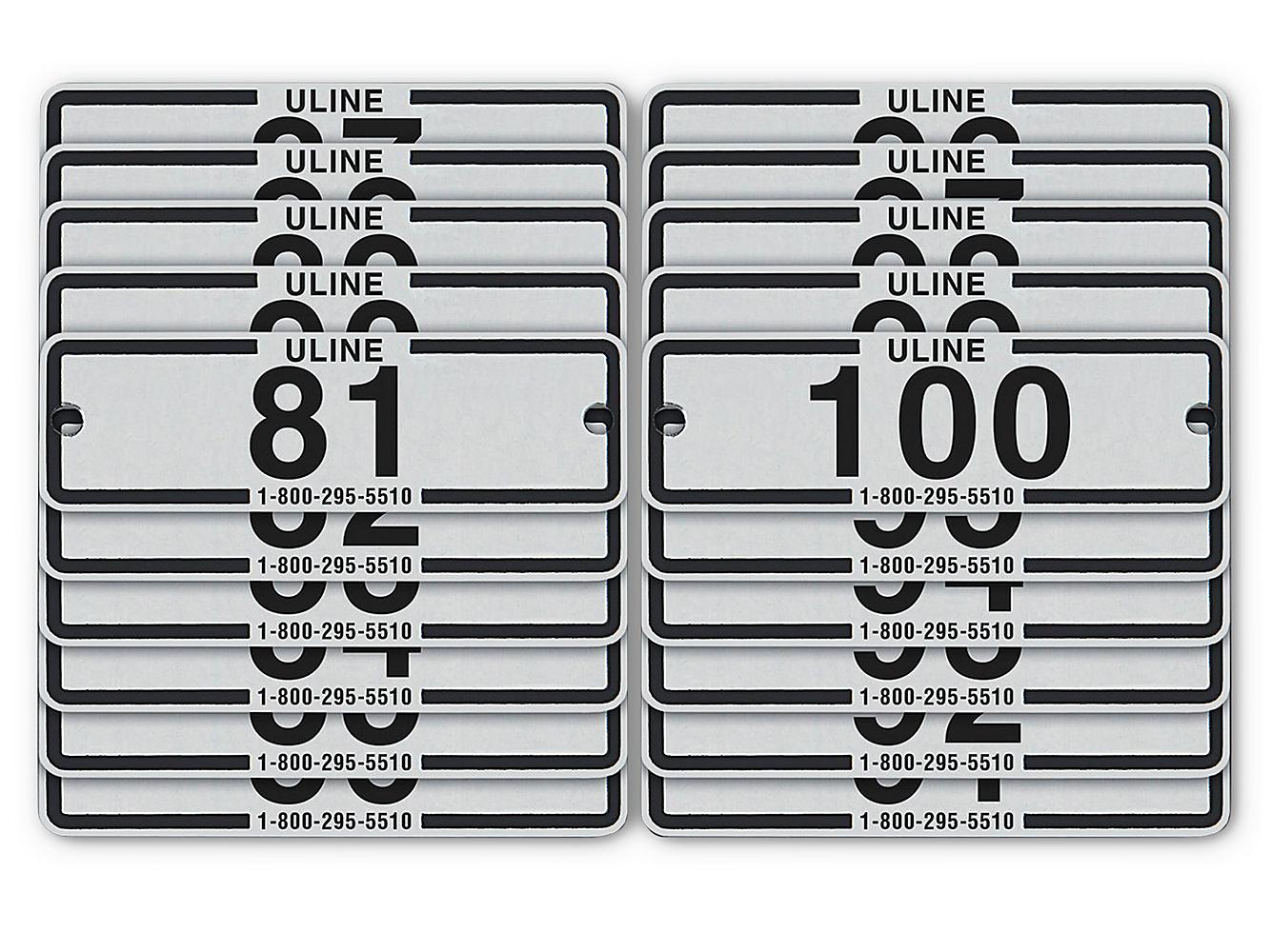 Locker Number Plate Kit W/Rivet Gun Numbered 1-100 