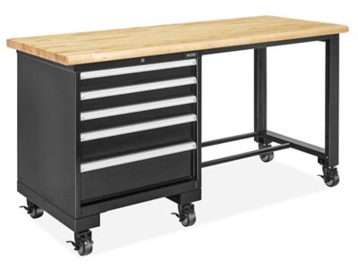 Mobile Modular Drawer Workbench - 72 x 30", Maple Top H-12310-MAP