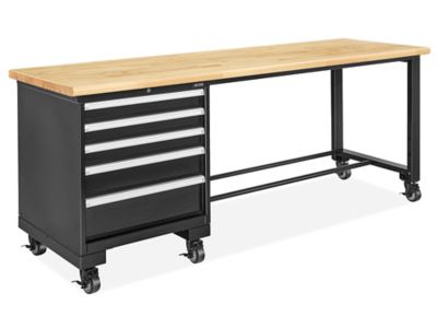 Mobile Modular Drawer Workbench - 96 x 30", Maple Top H-12311-MAP