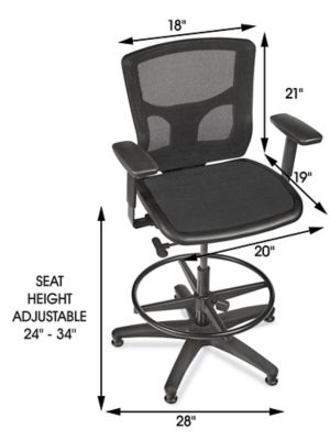 All-Mesh Work Stool H-12318 - ULINE
