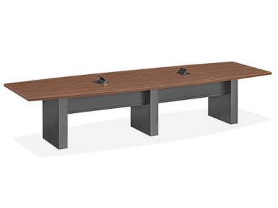 Industrial Conference Table - Powered, 144 x 48", Brown H-12372BR