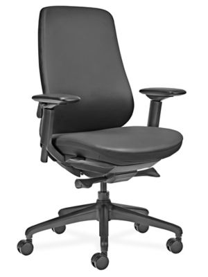 Metro Leather Chair - Mid-Back, Black H-12458BL