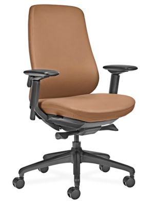Metro Leather Chair - Mid-Back, Brown H-12458BR