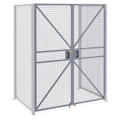 Hinged Double Door for Wire Security Room - 6 x 8' H-12579 - ULINE