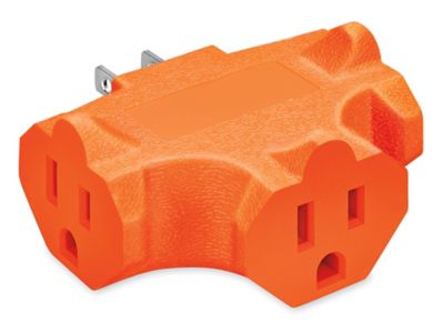 Industrial Wall Outlet Adapter - 3-Way, Orange H-12709ORG