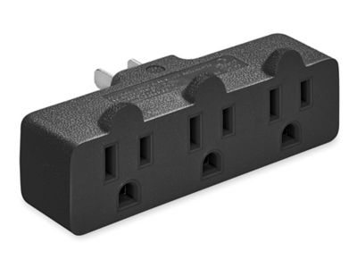 Industrial Wall Outlet Adapter - Straight, Black H-12710BL