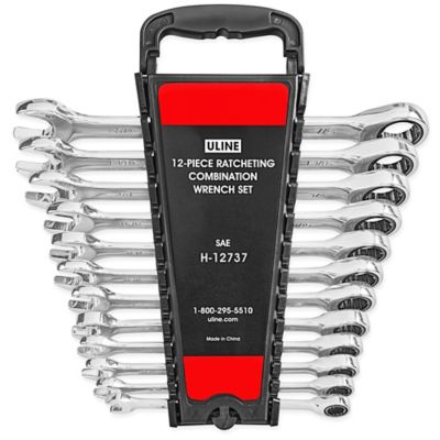 Uline Ratcheting Combination Wrench Set - 12-Piece SAE H-12737