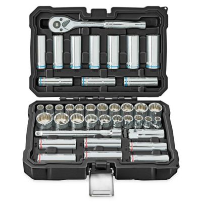 Uline Socket Set - 40-Piece, 3/8" Drive H-12743