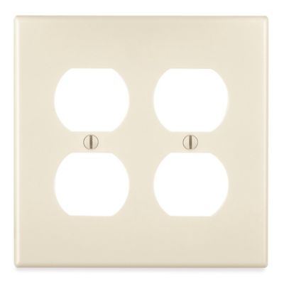 Hubbell&reg; Wall Plate - Duplex Receptacle, 2-Gang, Light Almond H-12854A