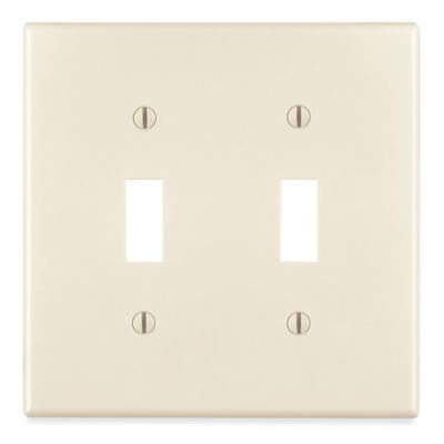 Hubbell&reg; Wall Plate - Toggle Switch, 2-Gang, Light Almond H-12856A
