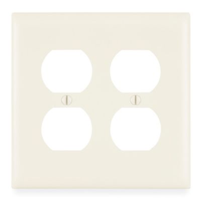 Legrand&reg; Deluxe Wall Plate - Duplex Receptacle, 2-Gang, Light Almond H-12864A